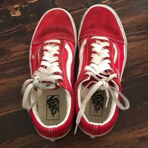 Red vans- women’s size 8